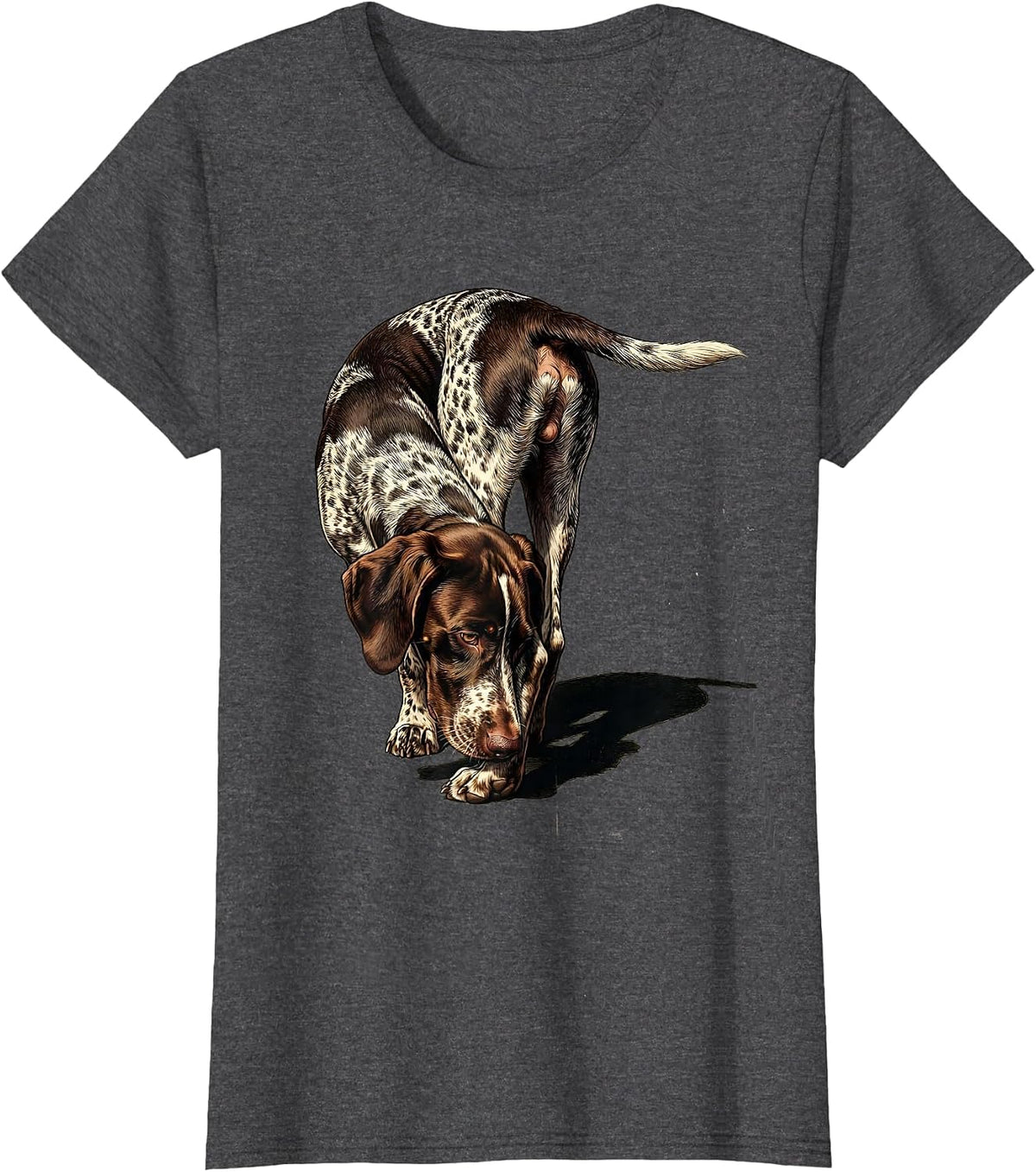 Women's German Shorthaired Pointer Vintage Hunting Dog Owner T-Shirt - Dark Heather Grey