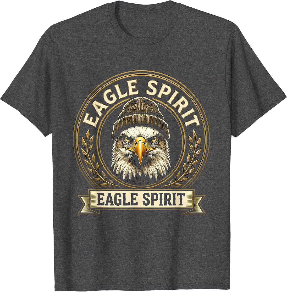 Men's Eagle Spirit Playful Pride Wildlife Lover Kids Family T-Shirt - Dark Heather Grey
