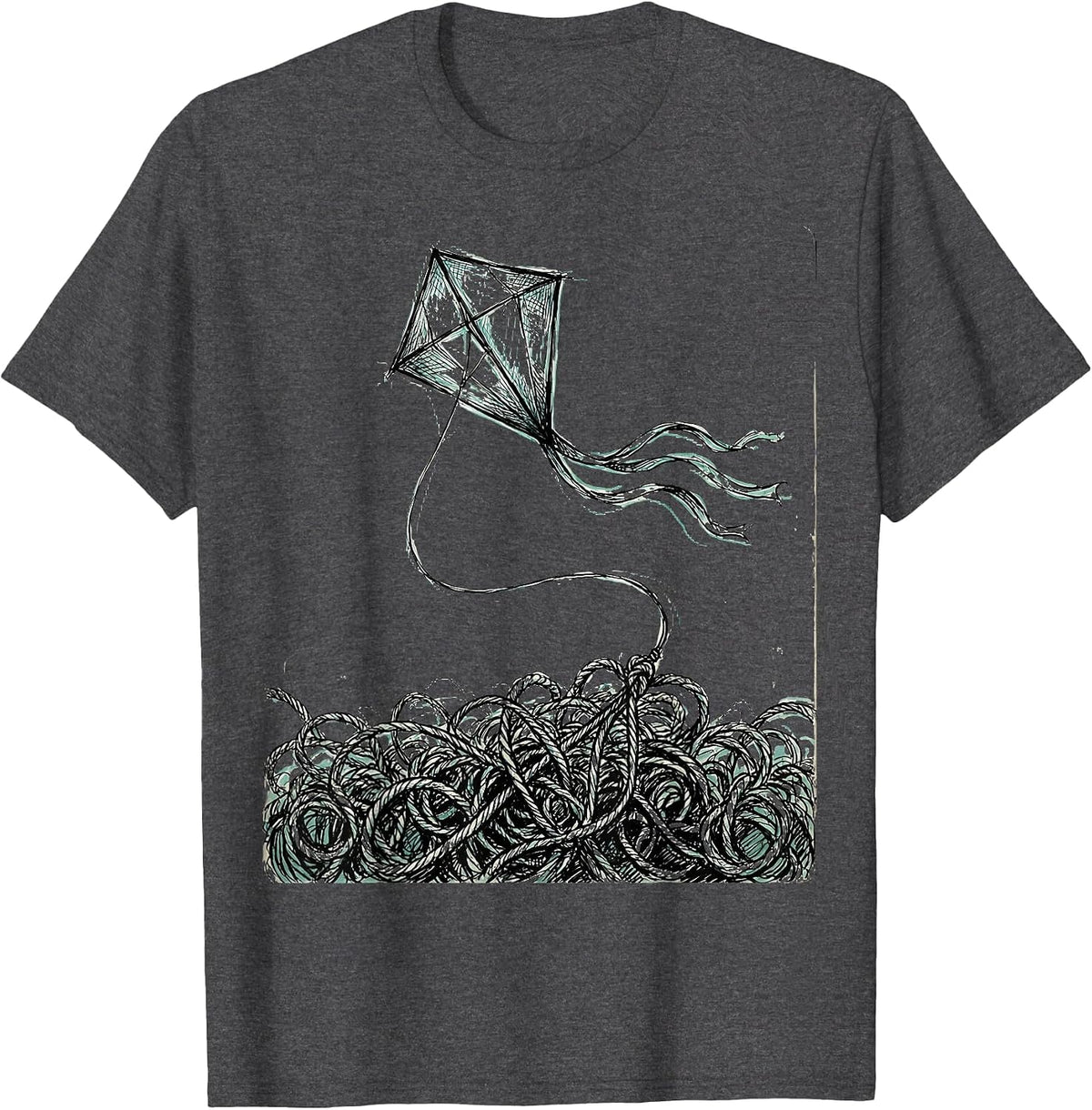Suicide Awareness Kite Rising Above Chaos Design T-Shirt - Dark Heather Grey
