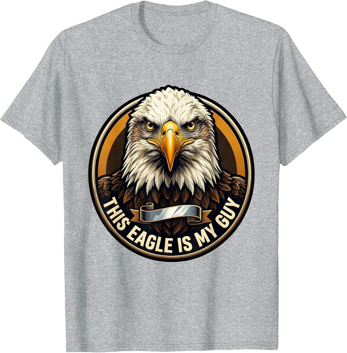 Men's This Eagle Is My Guy Faith Eagle Mascot Christian Humor T-Shirt - Heather Grey