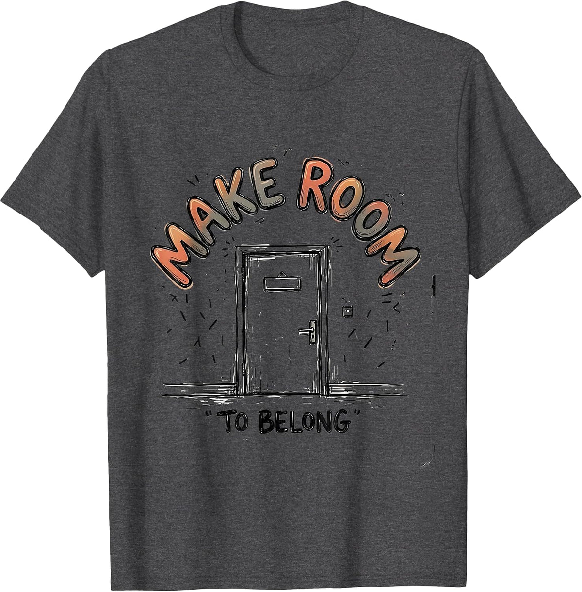 Men's Make Room To Belong Special Education Teacher Autism T-Shirt - Dark Heather Grey