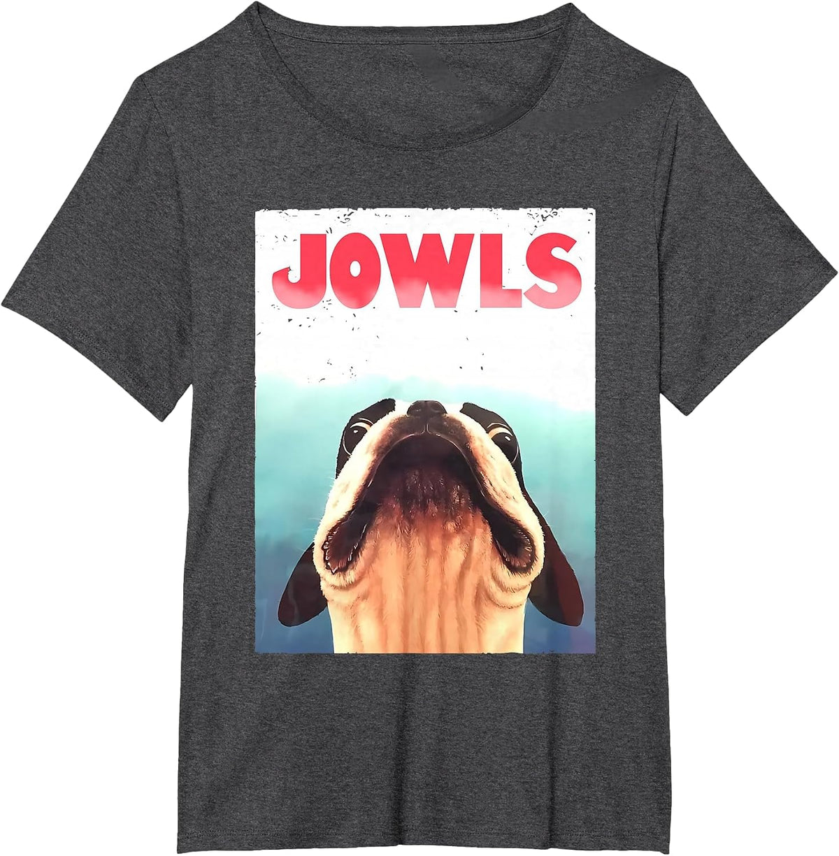 Funny Boston Terriers Jowls Dog Mom, Dog Dad T-Shirt - Dark Heather Grey