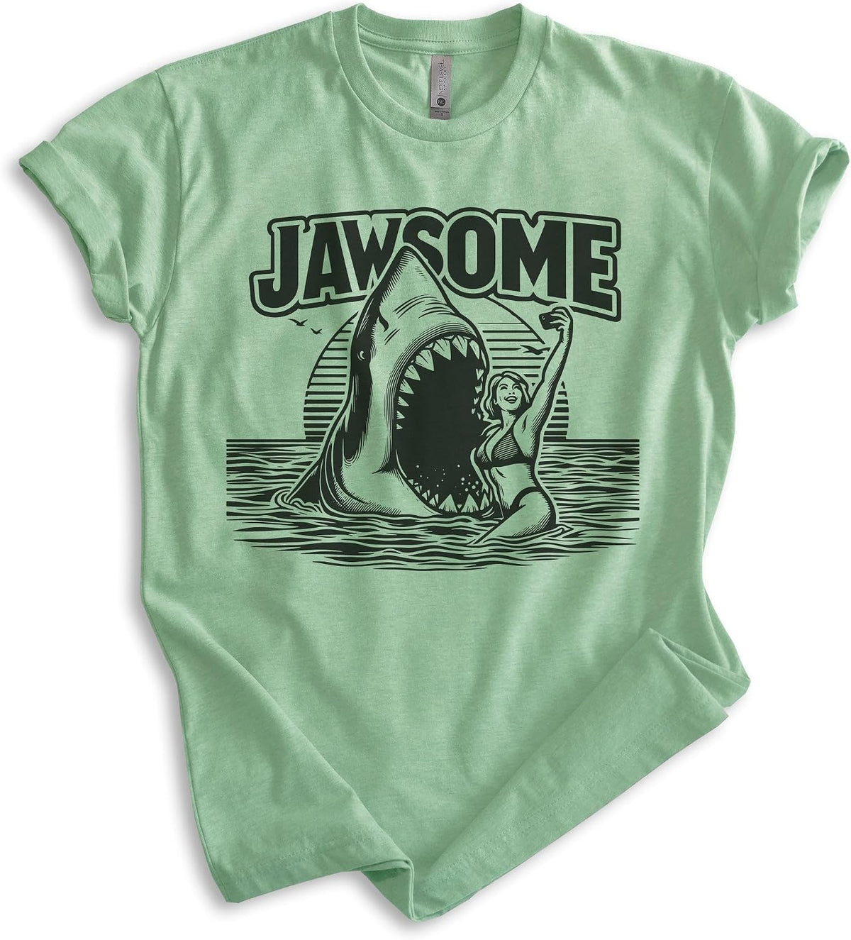 EVERTREE CLOTHING Jawsome Shark T-Shirt, Unisex Women's Men's Shirt, Shark Pun Great White Week Summer Saying Beach -
