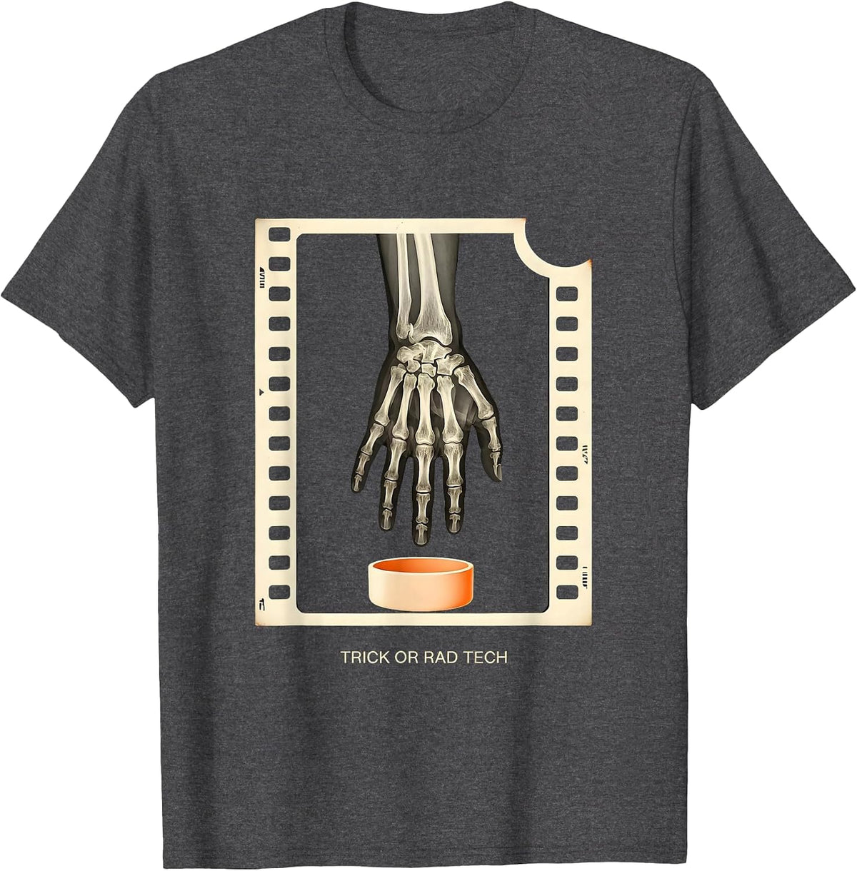 Men's Trick Or Rad Tech Funny Radiology Tech Halloween Humor T-Shirt - Dark Heather Grey