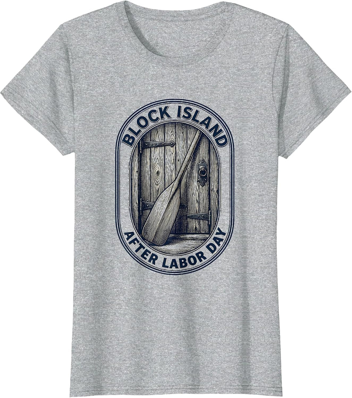 Block Island After Labor Day Vintage Coastal Town Pride T-Shirt - Heather Grey