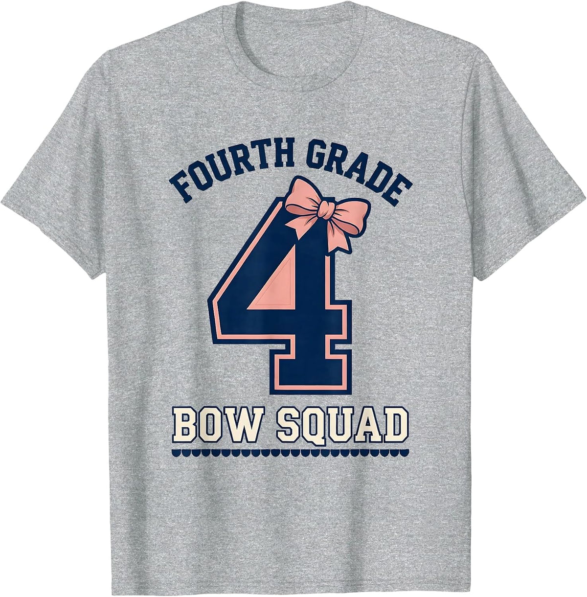 Men's Fourth Grade Bow Squad Coquette Bow Back To School Girl T-Shirt - Heather Grey