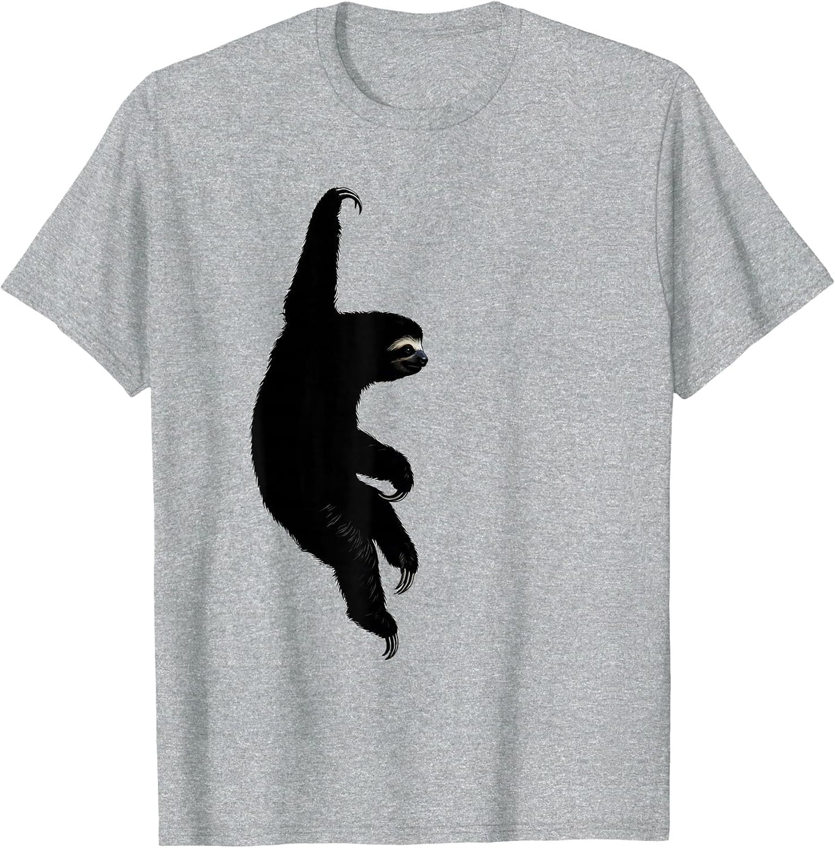 Men's Sloth Silhouette Funny Lazy Animal Lover Gift T-Shirt - Heather Grey