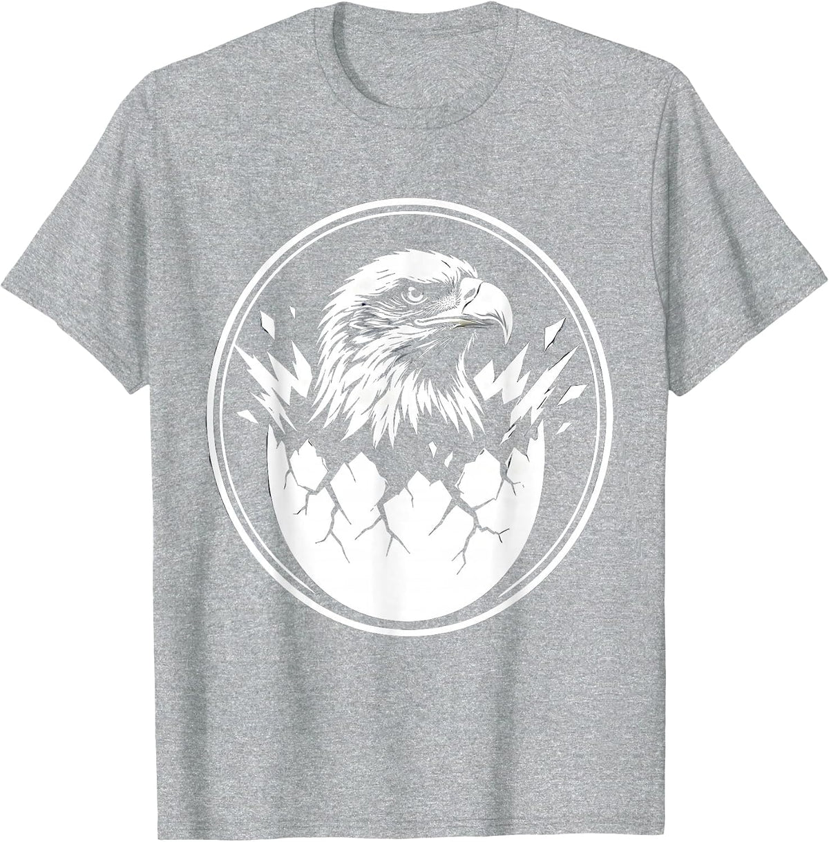 Men's Eagle Hatching Freedom USA Patriotic Graphic T-Shirt - Heather Grey