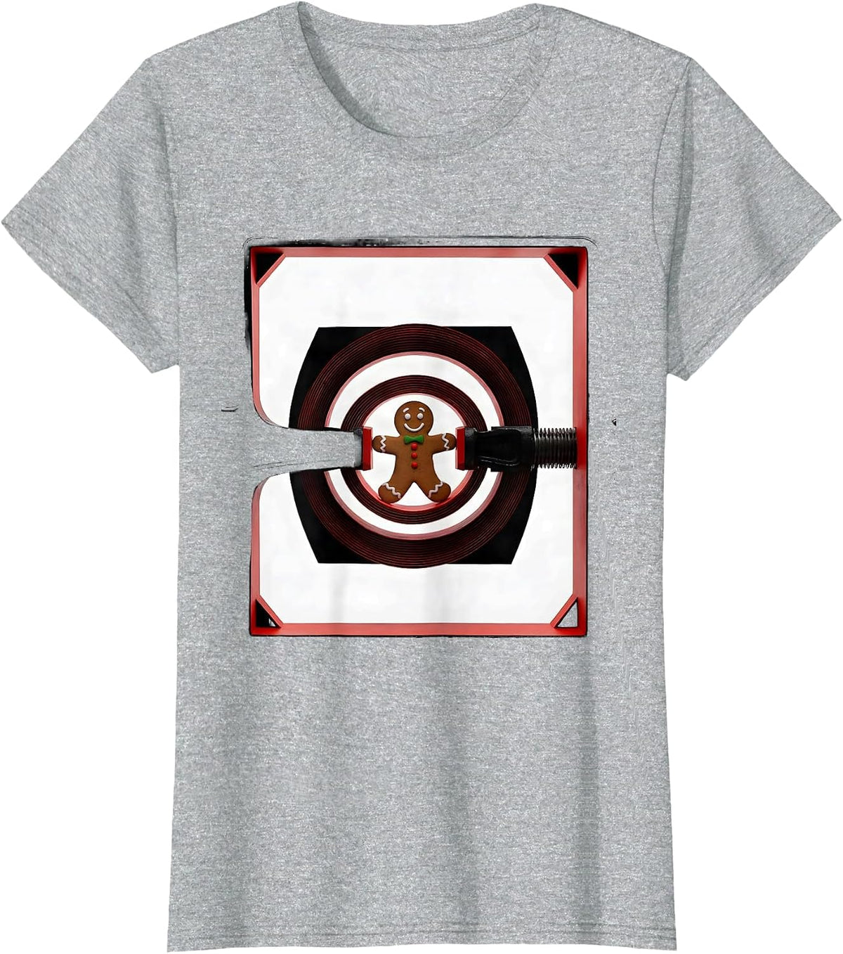Women's Gingerbread Radiology Tech Geometric Christmas Humor T-Shirt - Heather Grey
