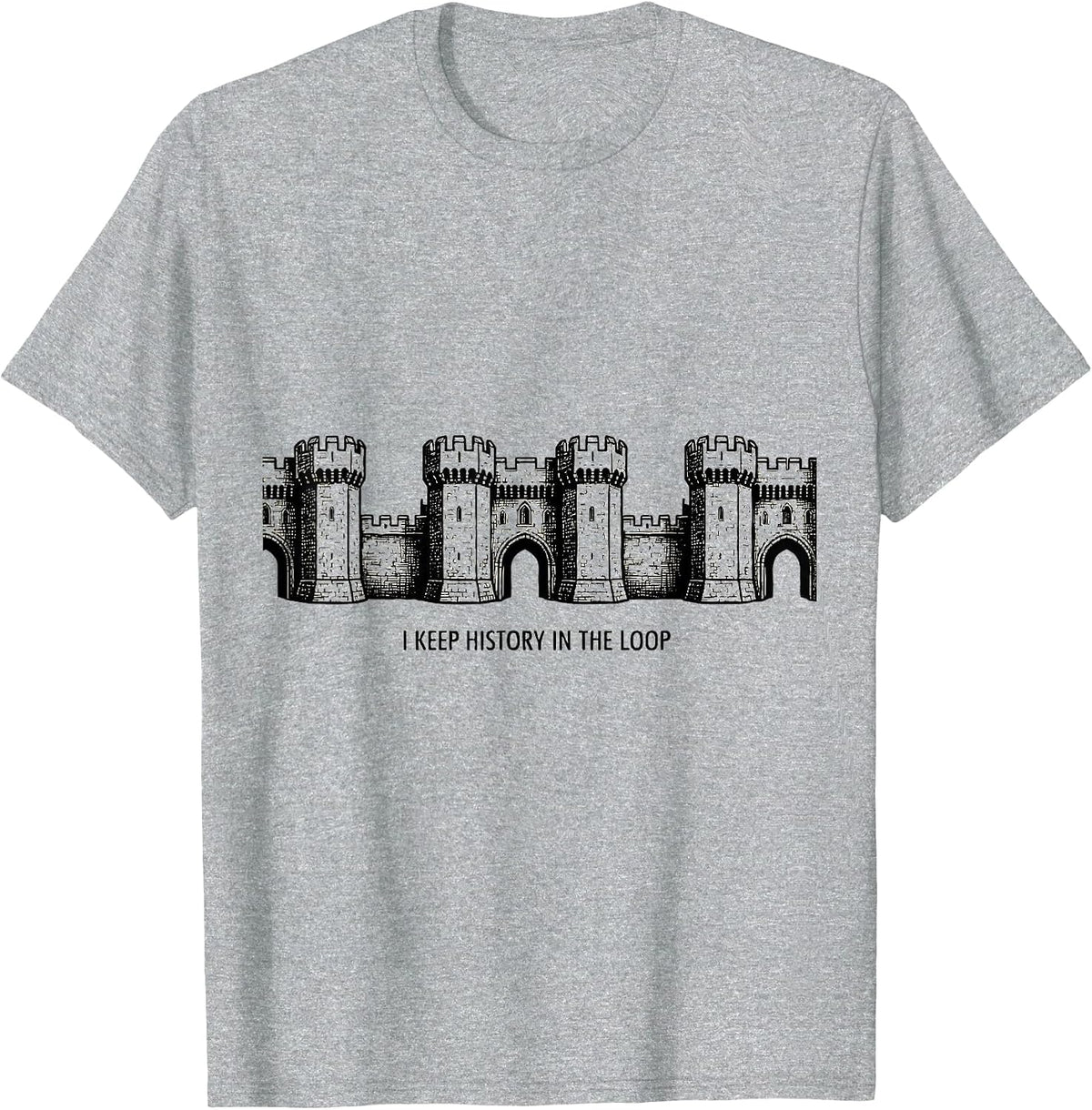 Men's I Keep History In The Loop Funny History Teacher History T-Shirt - Heather Grey