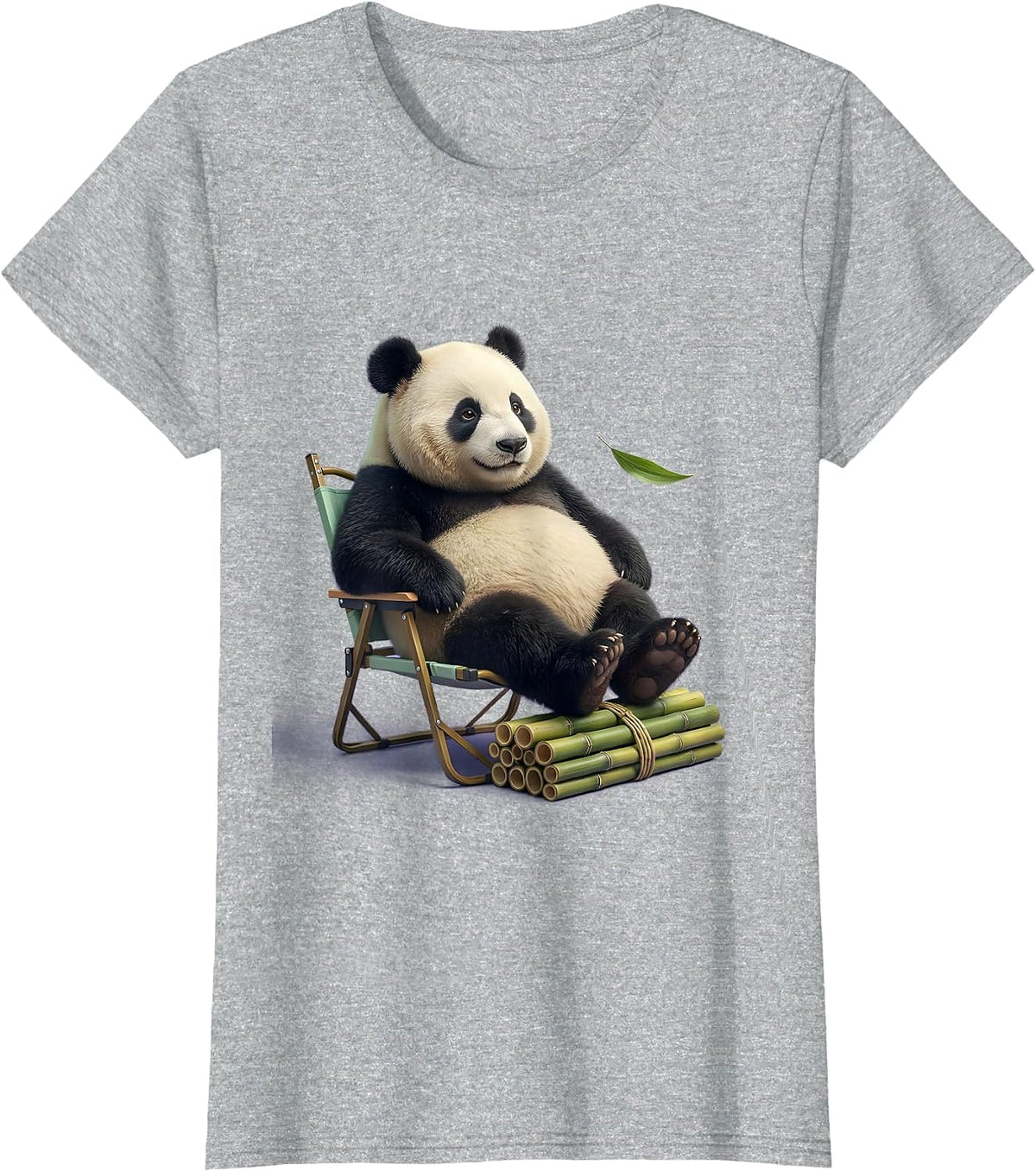 Panda Lounging Cute Kawaii Animal Lover Gift T-Shirt - Heather Grey