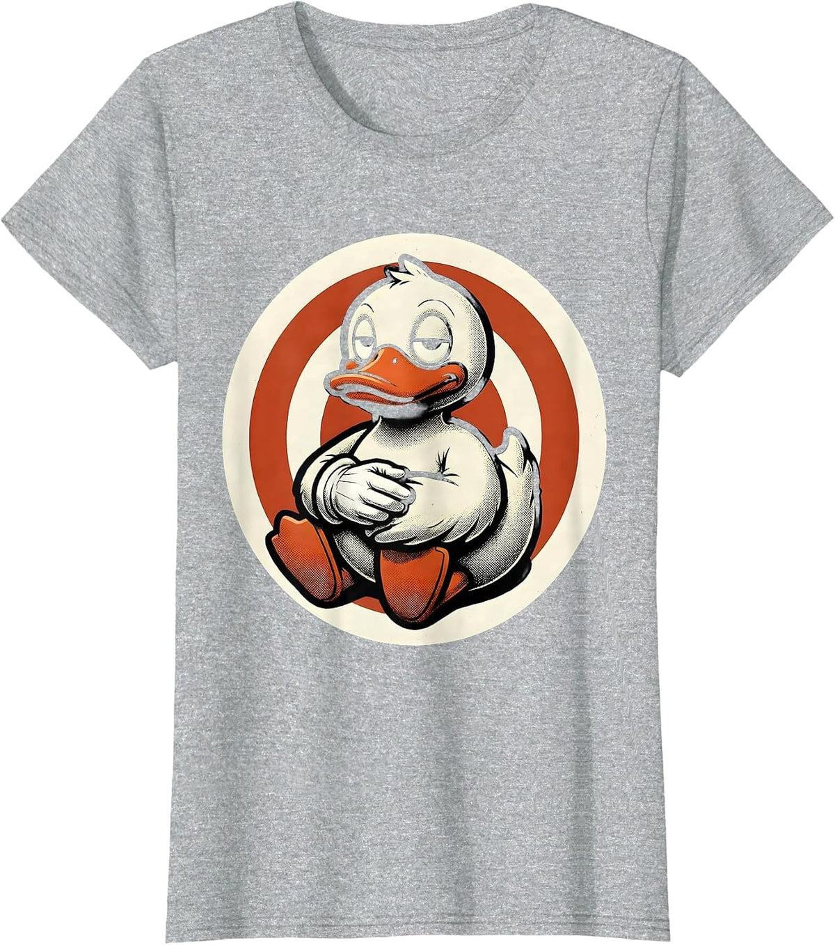 Retro Cartoon Duck Humor Novelty Gift T-Shirt - Heather Grey