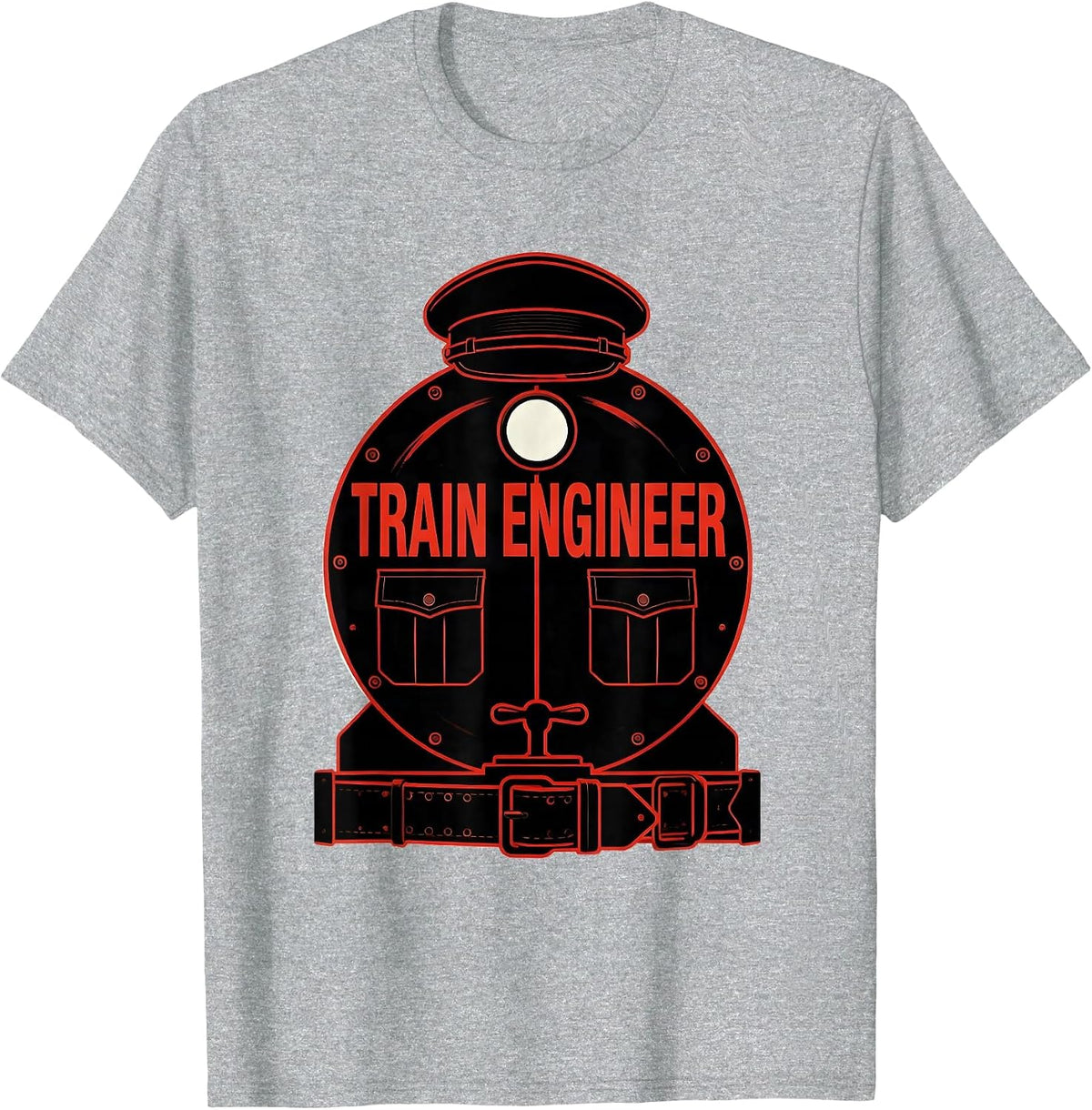 Men's Train Engineer Rail Uniform Costume Halloween T-Shirt - Heather Grey