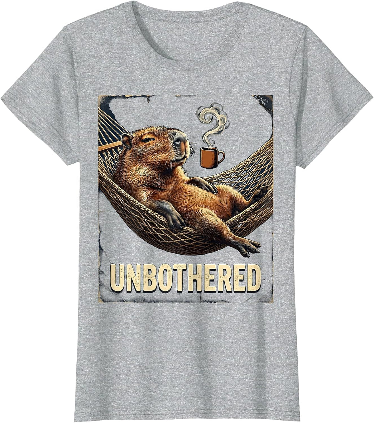 Vintage Capybara Lounging Meme Humor Animal Lover T-Shirt - Heather Grey