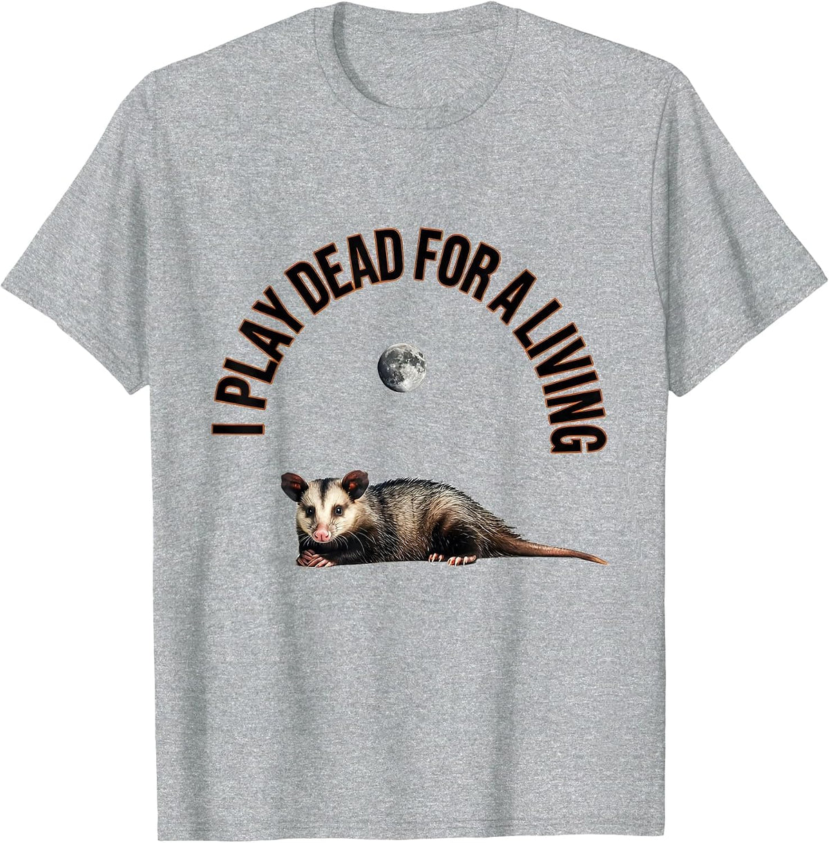 Men's I Play Dead For A Living Vintage Opossum Halloween Spooky T-Shirt - Heather Grey