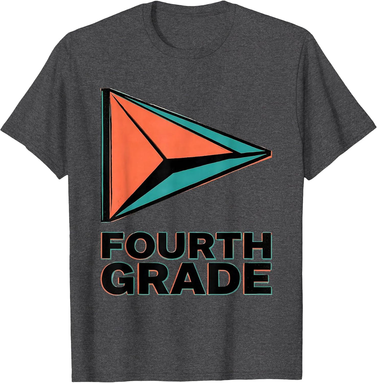 Men's Fourth Grade Preppy Girls Back To School Screen Print T-Shirt - Dark Heather Grey