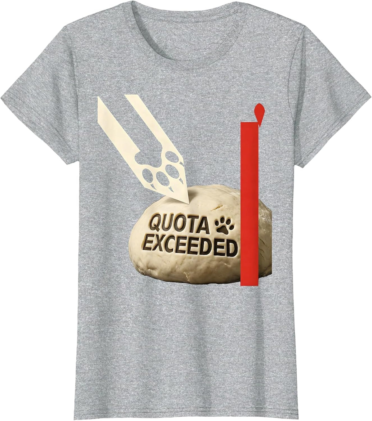 Quota Exceeded Constructivist Poster Black Cat Bakery Humor T-Shirt - Heather Grey