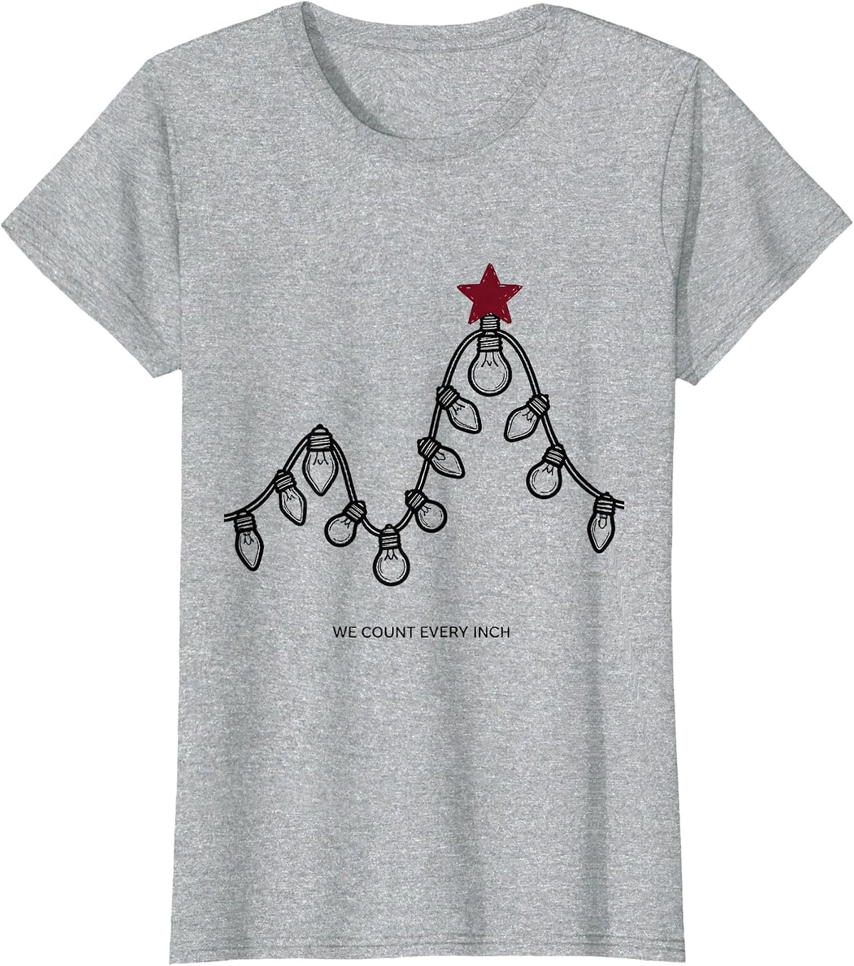 Women's We Count Every Inch Line Art Special Education Teacher T-Shirt - Heather Grey