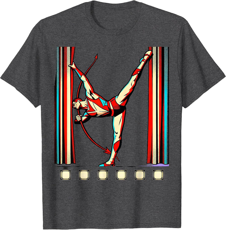 Men's Comic Stage Bow Theater Kid Musical Performer Humor T-Shirt - Dark Heather Grey