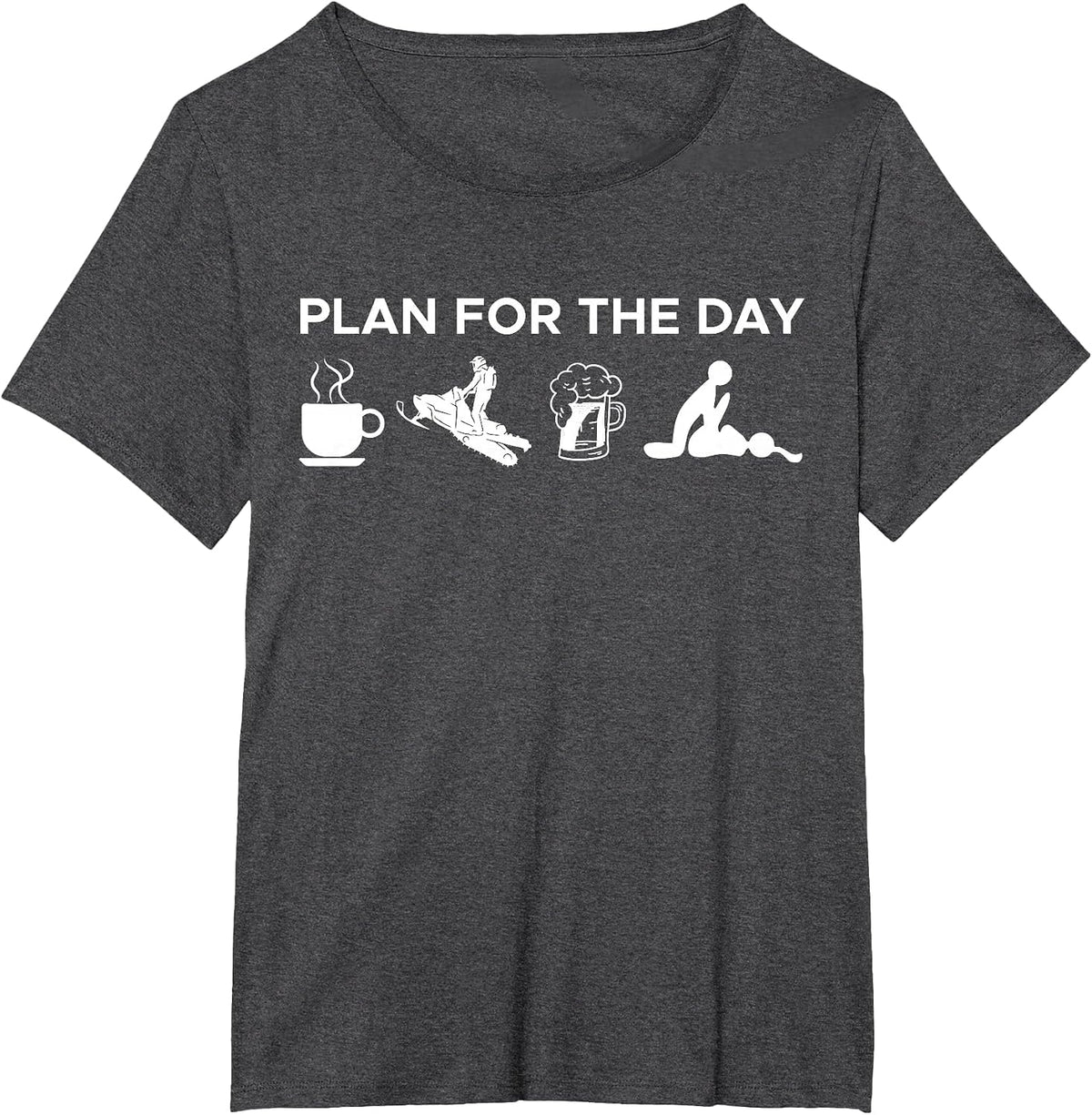 Plan for The Day Snowmobile T-Shirt - Dark Heather Grey