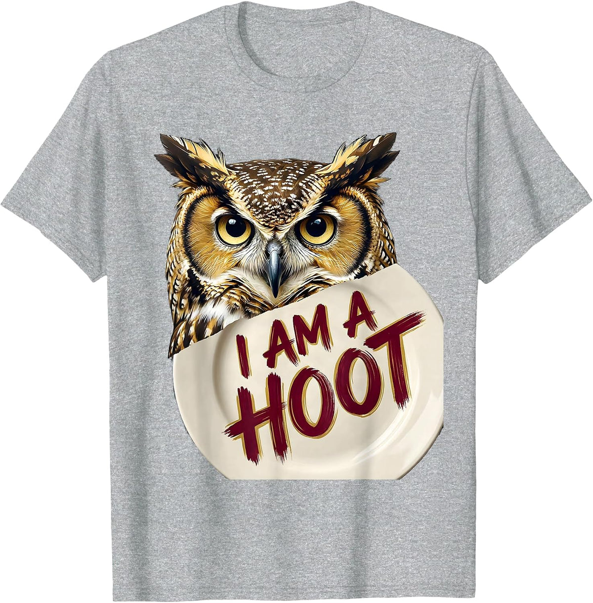 Men's I Am A Hoot Funny Owl Lover Birdwatcher Humor Vintage T-Shirt - Heather Grey