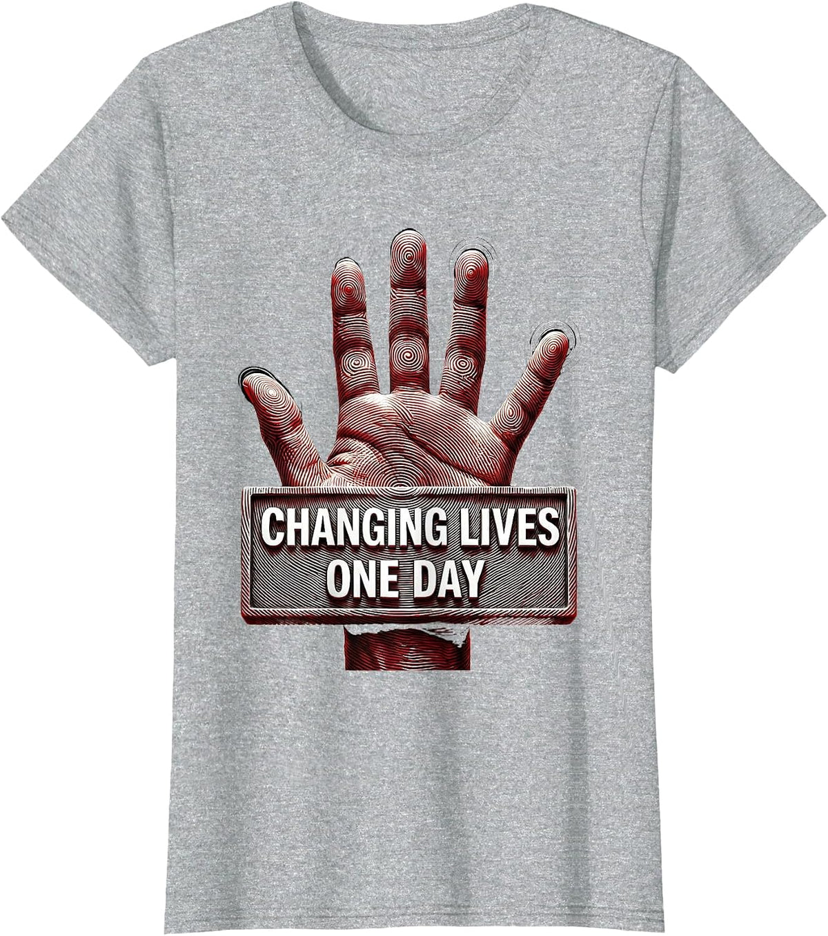 Changing Lives One Day Social Worker Design T-Shirt - Heather Grey