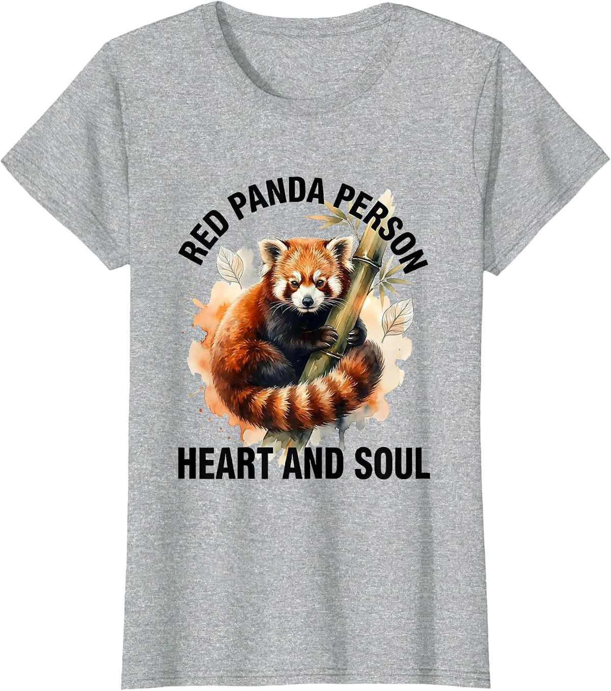 Red Panda Person Heart And Soul Cute Panda Lover Gift T-Shirt - Heather Grey