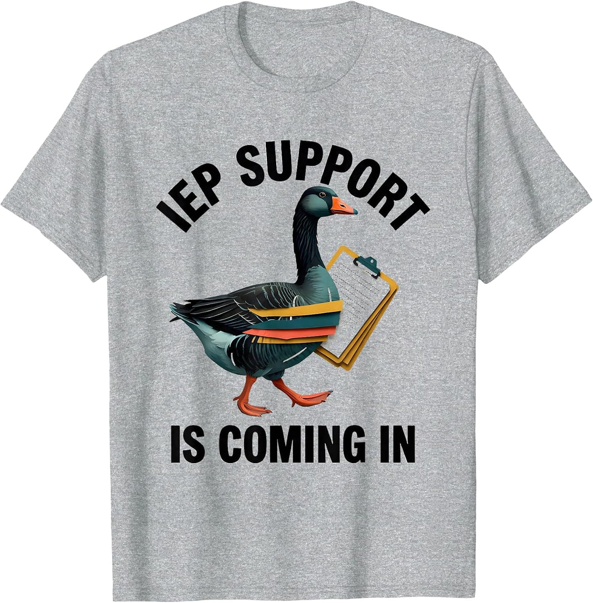 Men's IEP Support Is Coming In Funny Special Education Teacher T-Shirt - Heather Grey