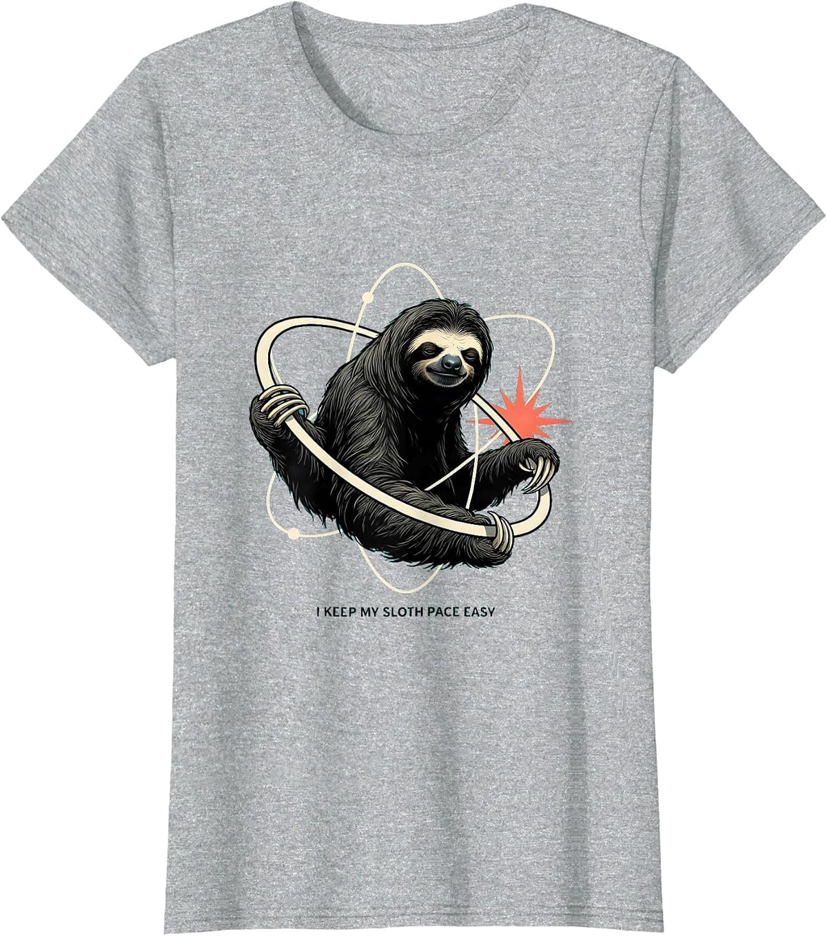 Women's I Keep My Sloth Pace Easy Funny Sloth Lover Gift T-Shirt - Heather Grey
