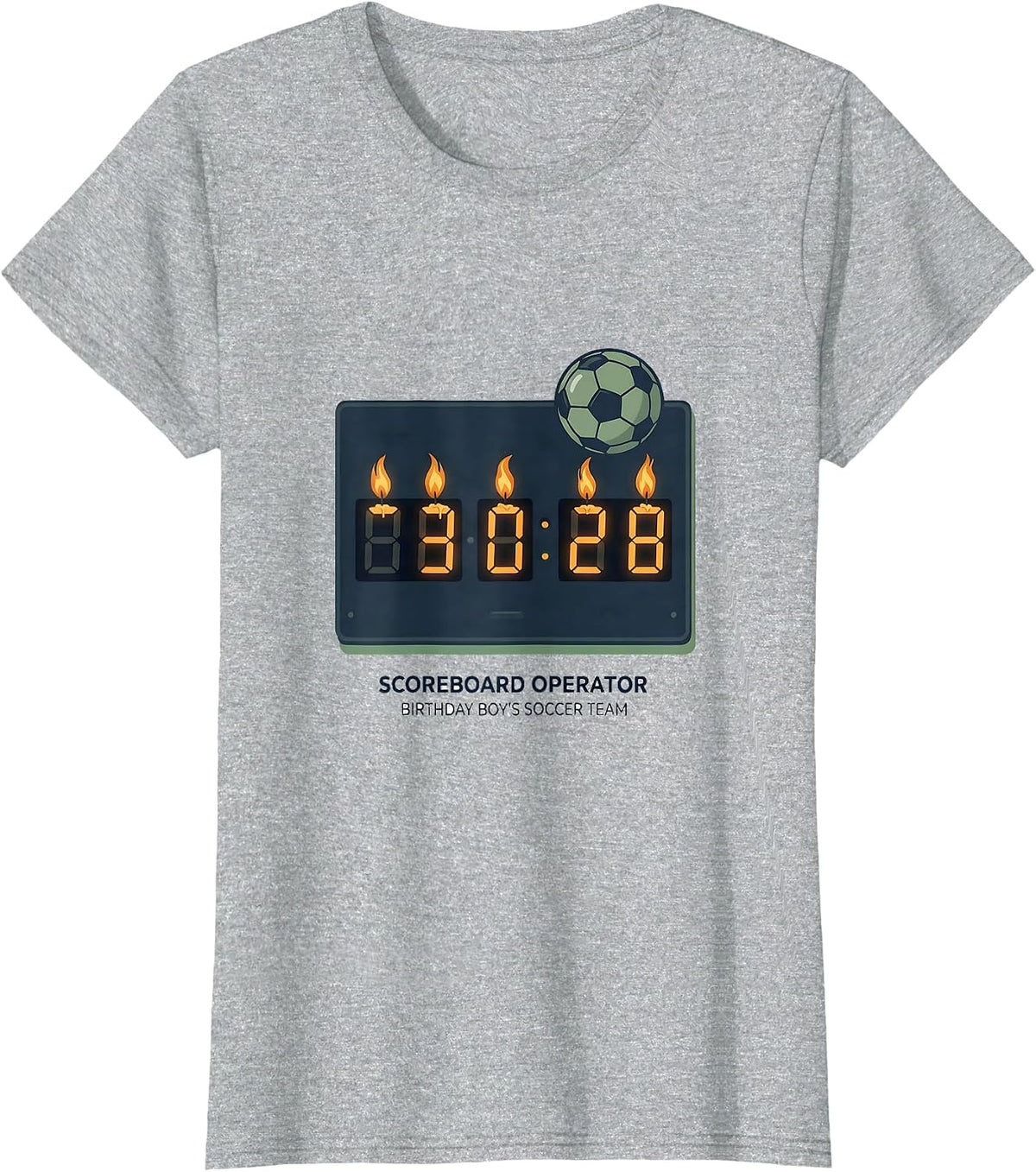 Scoreboard Operator Birthday Boy Soccer Family Matching T-Shirt - Heather Grey