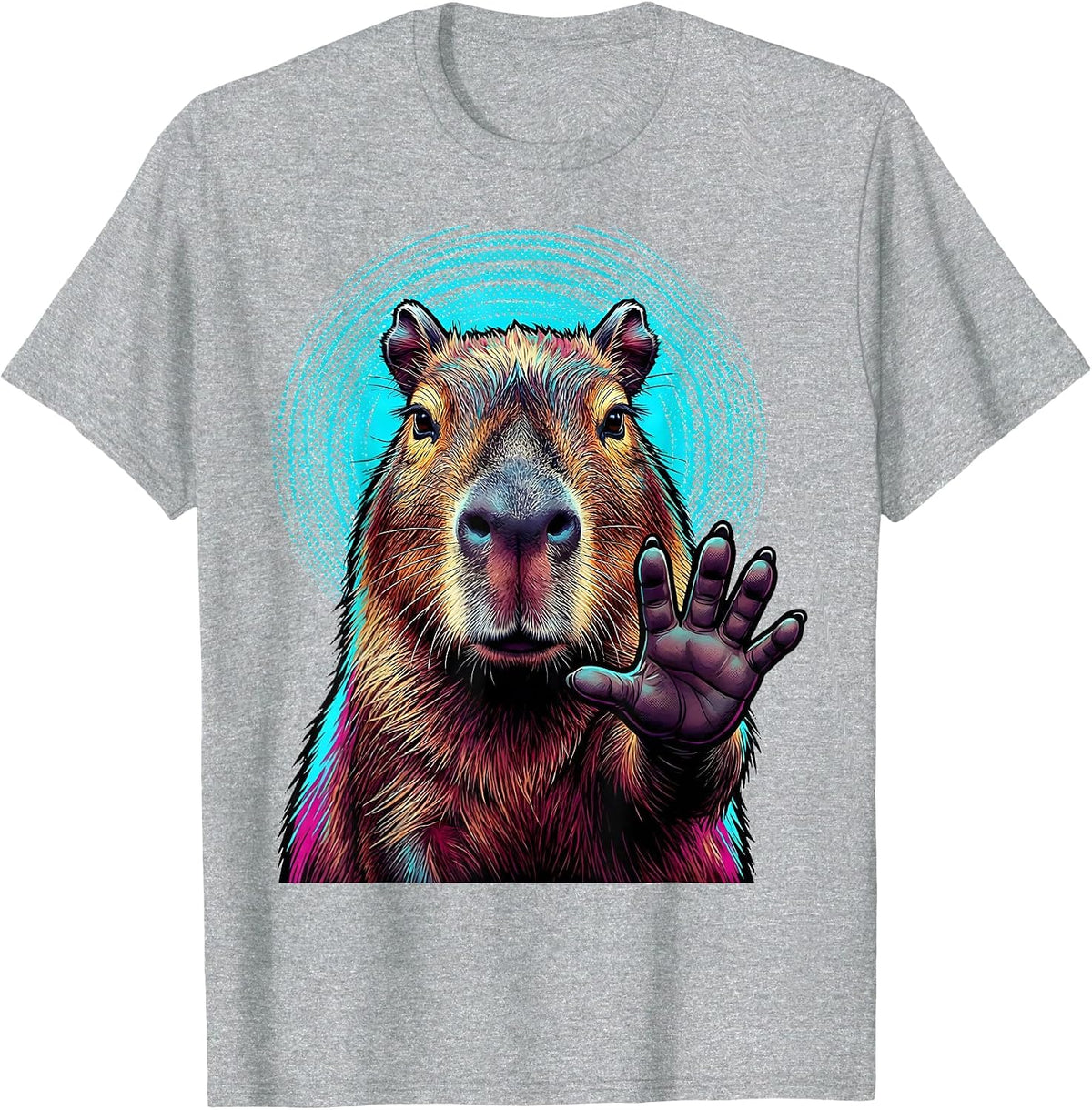 Men's Capybara Pop Art Animal Humor Meme T-Shirt - Heather Grey