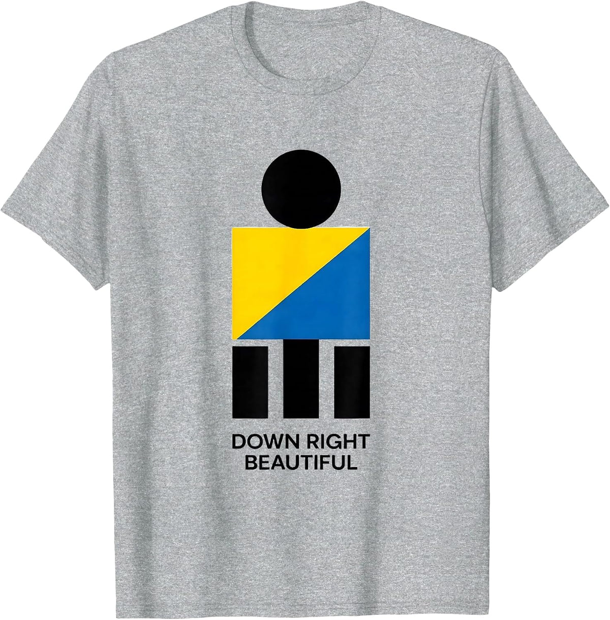 Men's Down Right Beautiful Bauhaus Modernist Down Syndrome T-Shirt - Heather Grey