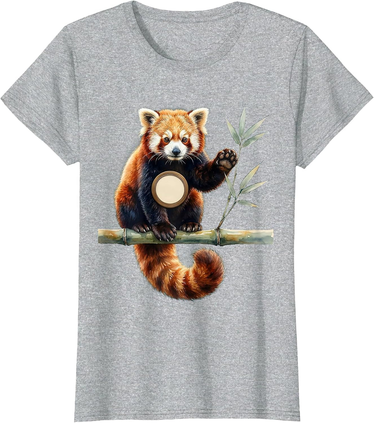 Women's Red Panda Watercolor Zoo Animal Safari Party Costume T-Shirt - Heather Grey