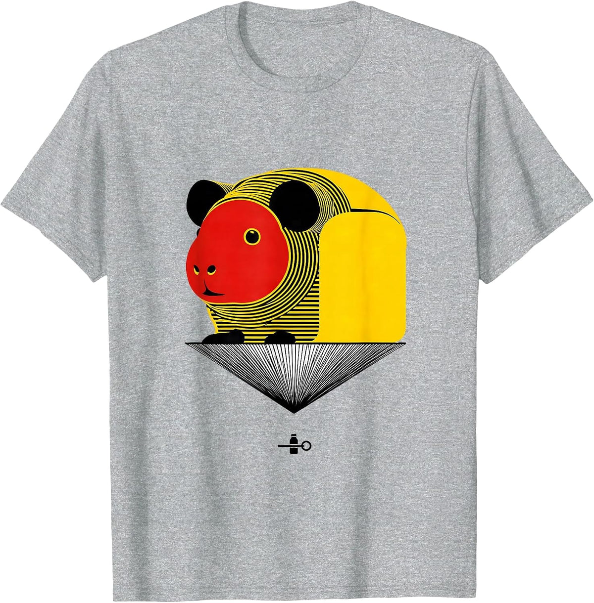 Men's Geometric Guinea Pig Modernist Pet Lover Humor T-Shirt - Heather Grey