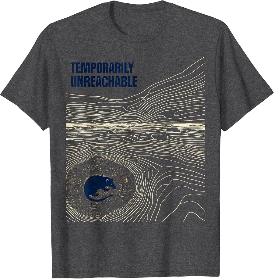Men's Temporarily Unreachable Funny Opossum Meme Wildlife Humor T-Shirt - Dark Heather Grey
