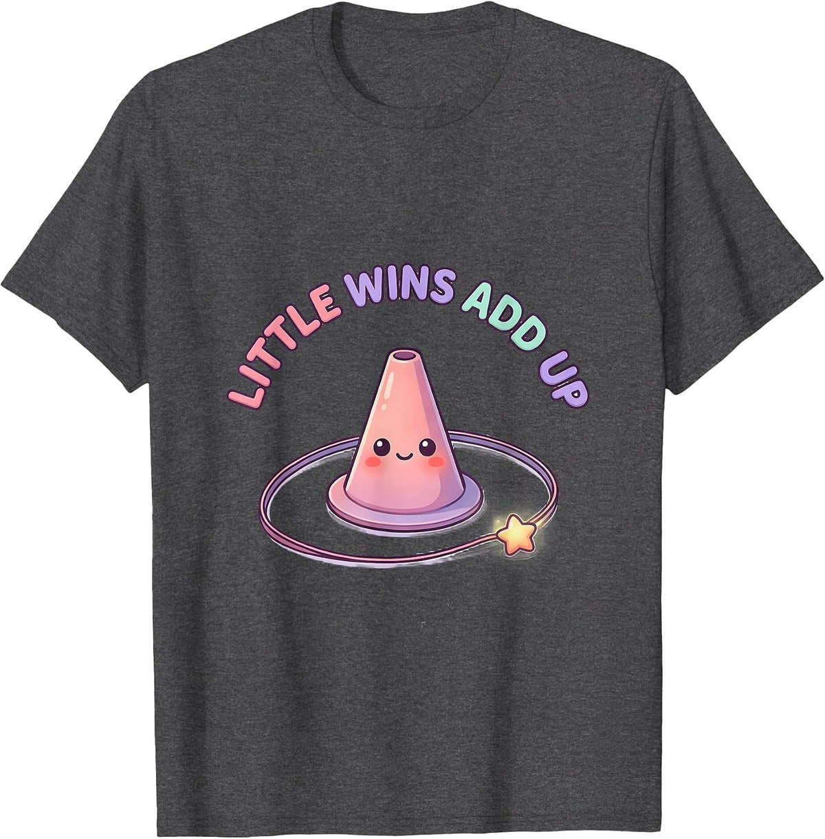 Men's Little Wins Add Up Cute Kawaii Occupational Therapy OT PT T-Shirt - Dark Heather Grey