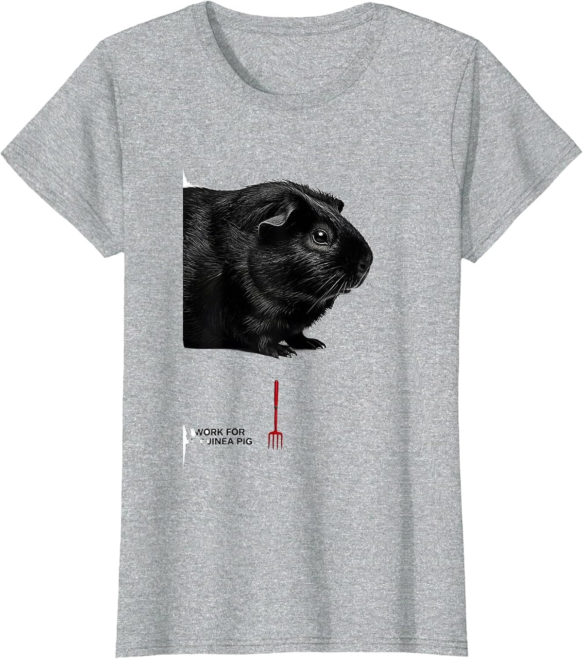 Women's I Work For A Guinea Pig Funny Pet Lover Cavy Owner T-Shirt - Heather Grey