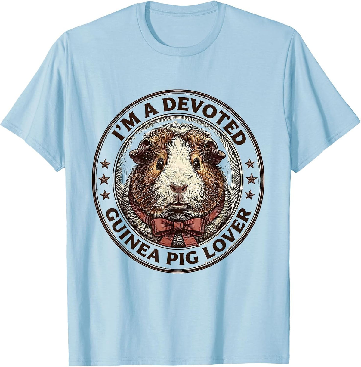 Men's I'm A Devoted Guinea Pig Lover Funny Farm Animal Humor T-Shirt - Baby Blue