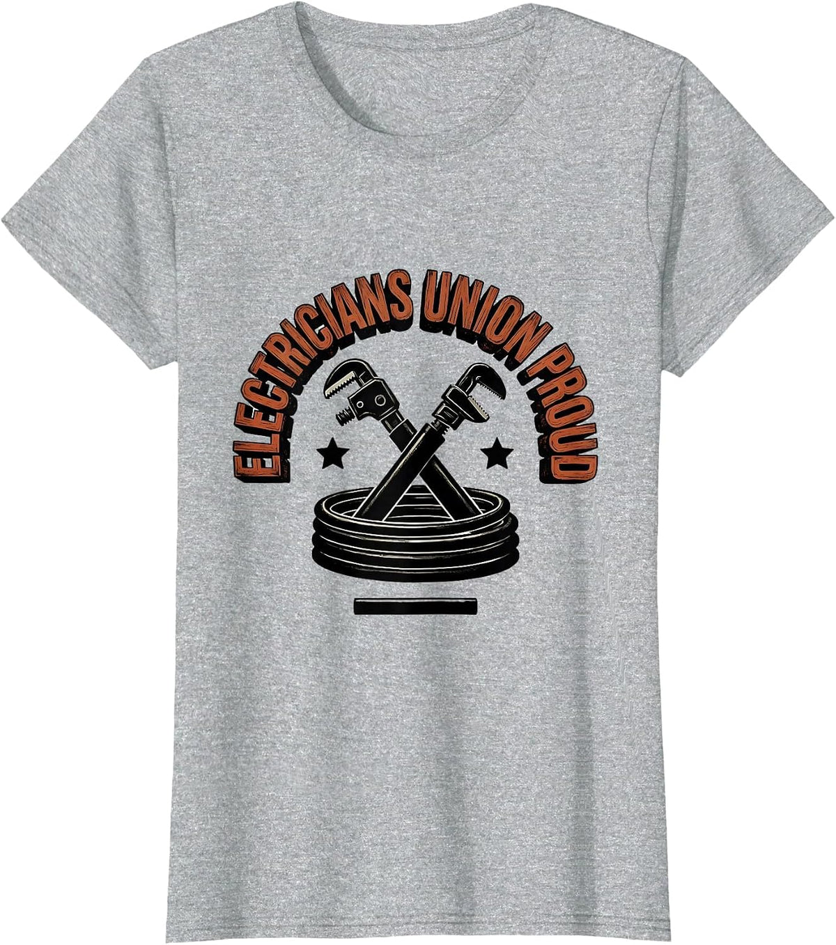 Women's Electricians Union Proud Skilled Trades Worker Labor T-Shirt - Heather Grey