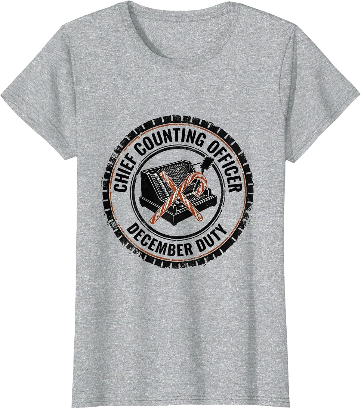 Chief Counting Officer December Duty Funny Pharmacy Squad T-Shirt - Heather Grey