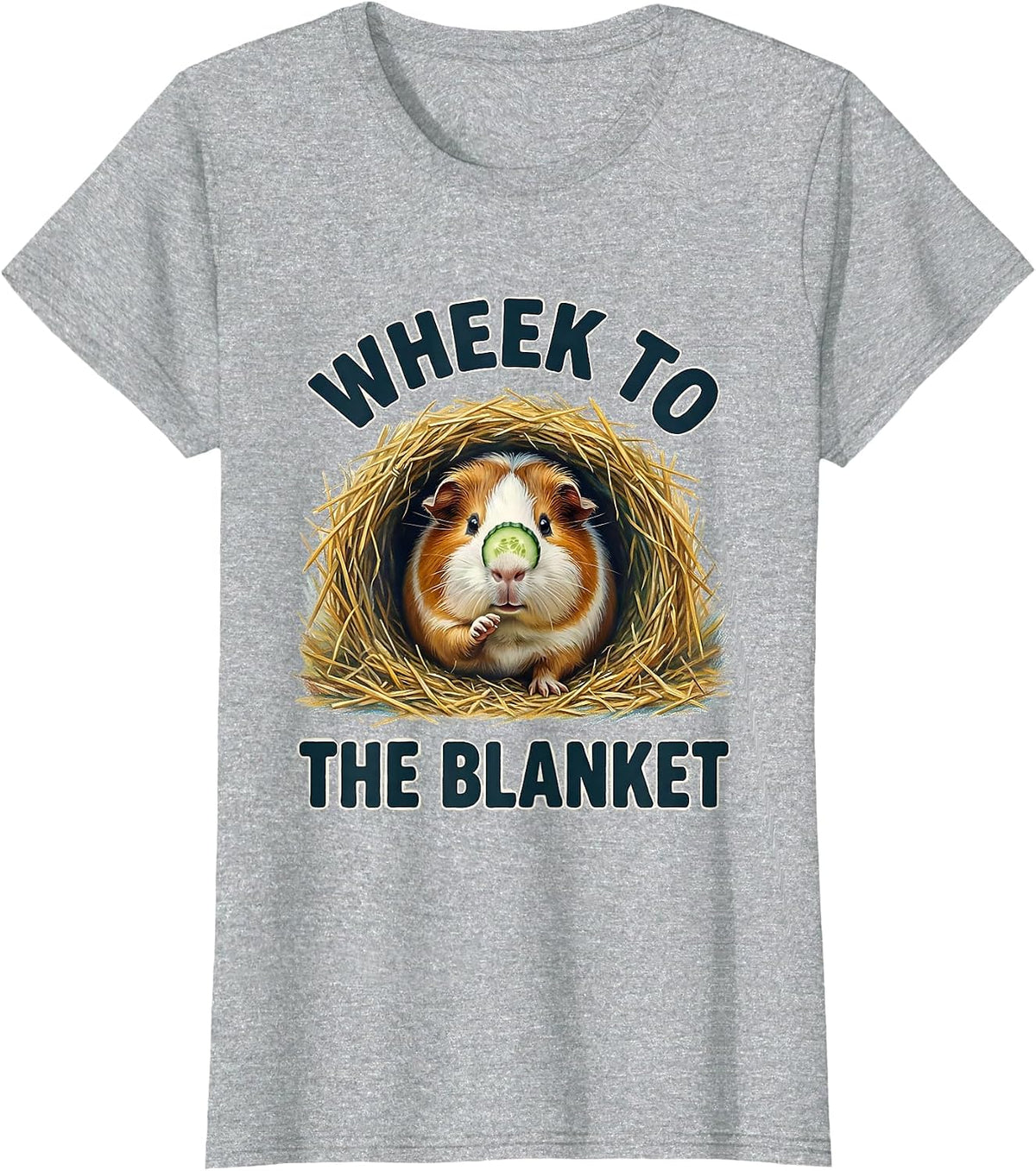 Wheek To The Blanket Funny Guinea Pig Pet Lover Storybook T-Shirt - Heather Grey