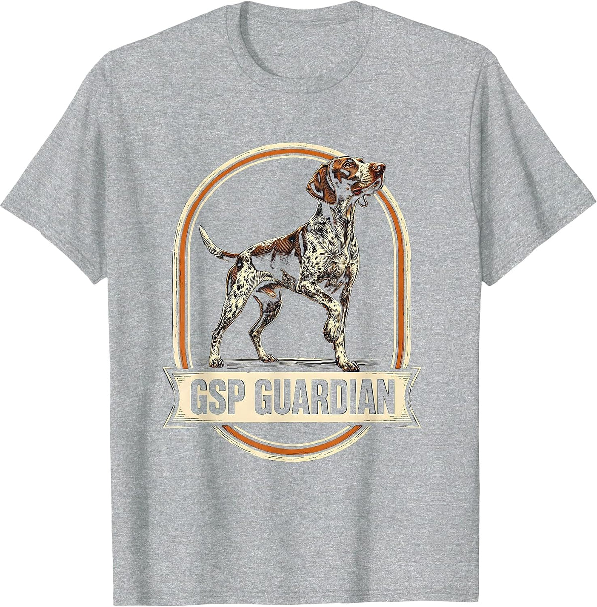 Men's GSP Guardian Patriotic German Shorthaired Pointer Dog Lover T-Shirt - Heather Grey