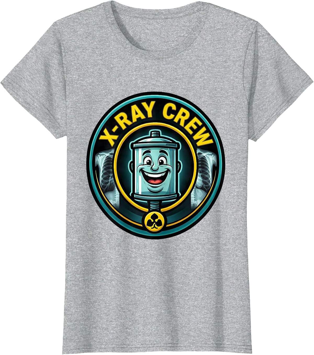 X-Ray Crew Cartoon Radiology Tech Rad Tech Student Humor T-Shirt - Heather Grey