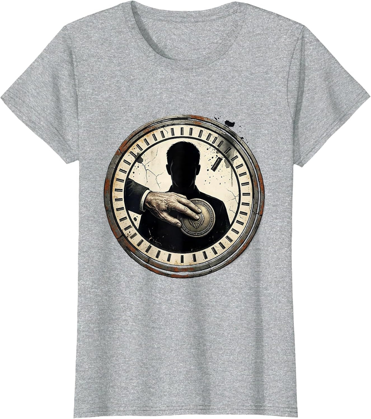 Women's Favorite Son In Law Distressed Badge Humor T-Shirt - Heather Grey