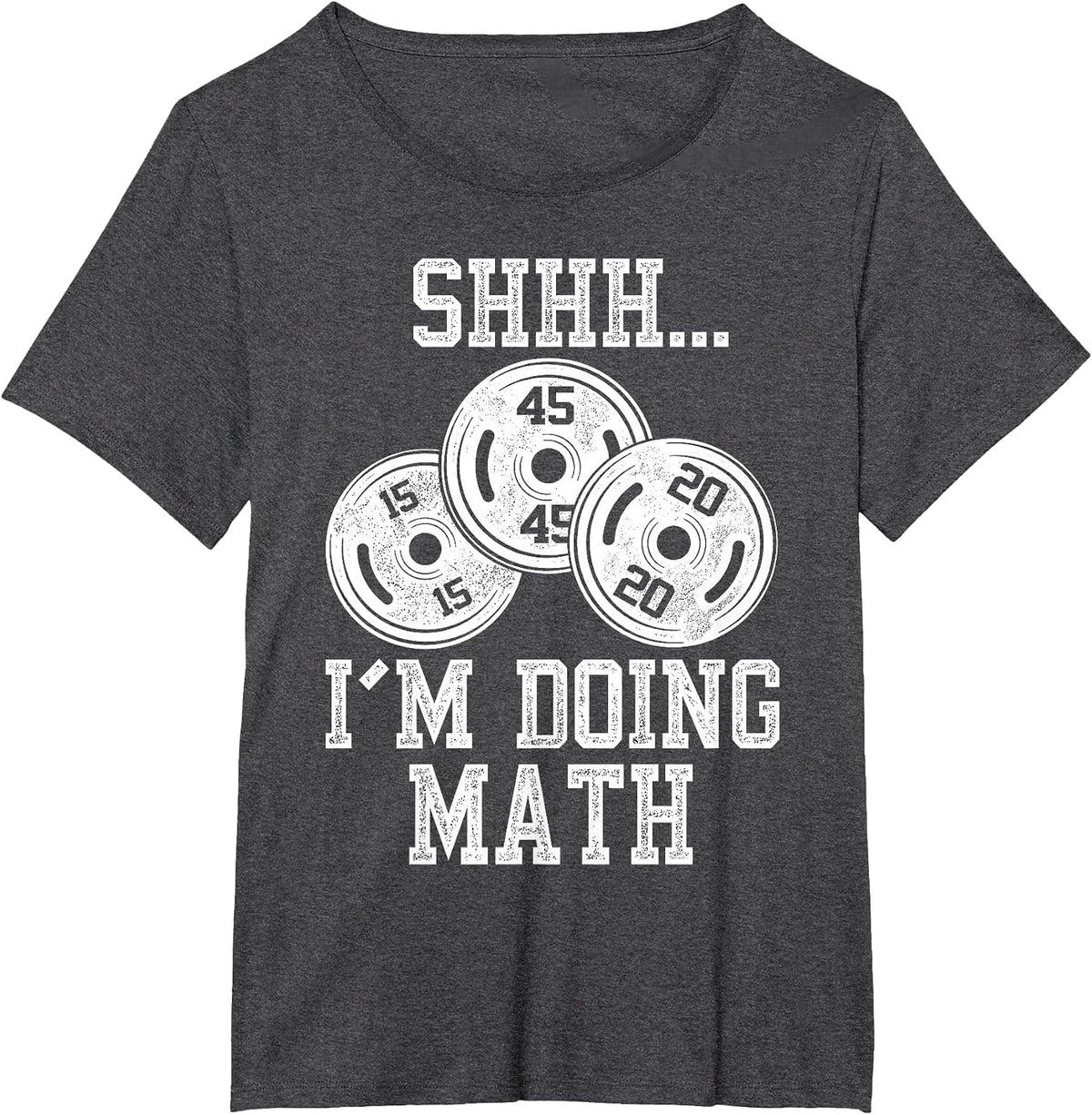 Shhh I’m Doing Math Funny Gym Fitness T-Shirt - Dark Heather Grey