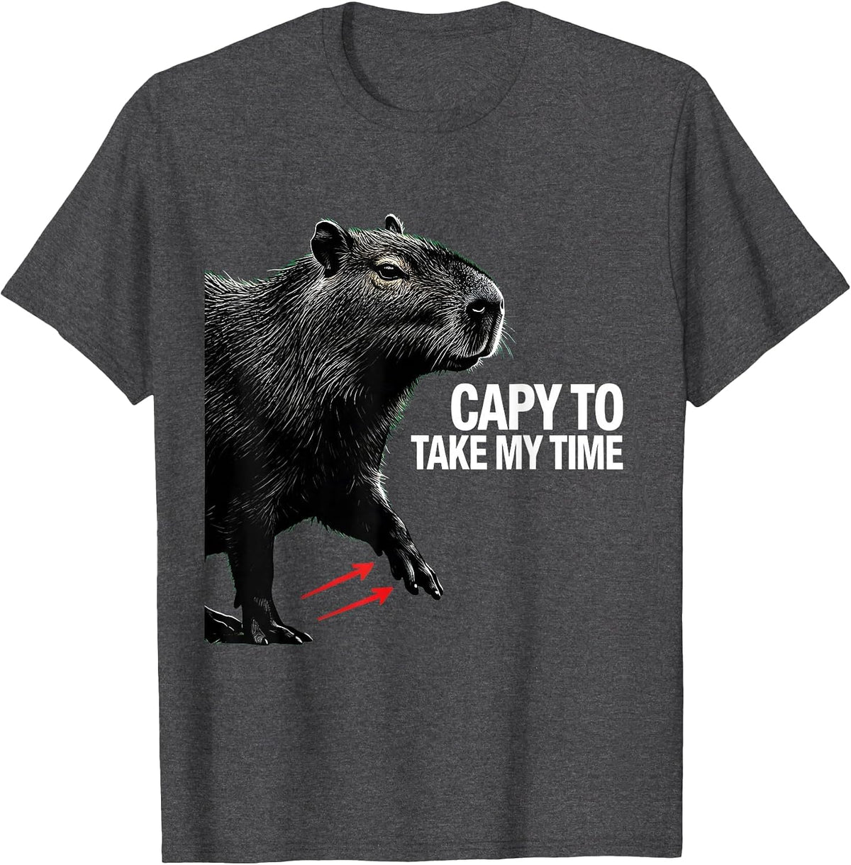 Capy To Take My Time Funny Capybara Animal Humor Youth T-Shirt - Dark Heather Grey