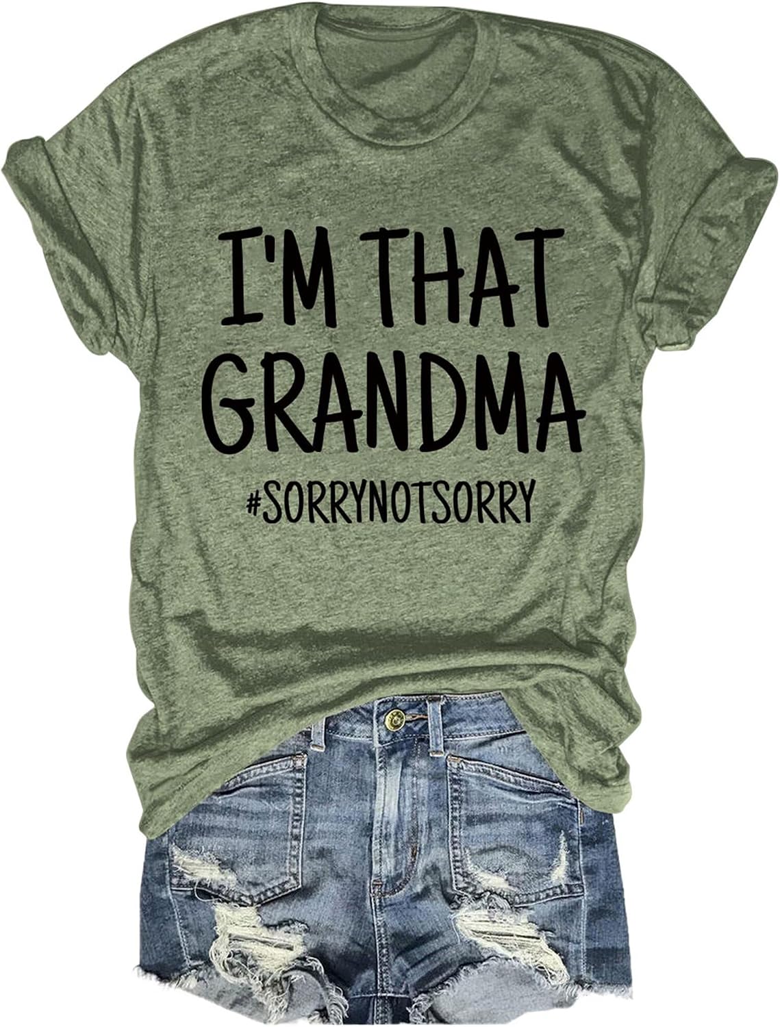 Grandma Shirt for Women My Nickname is Nana Tshirt Grandma Life Graphic Top - 02-olive Green