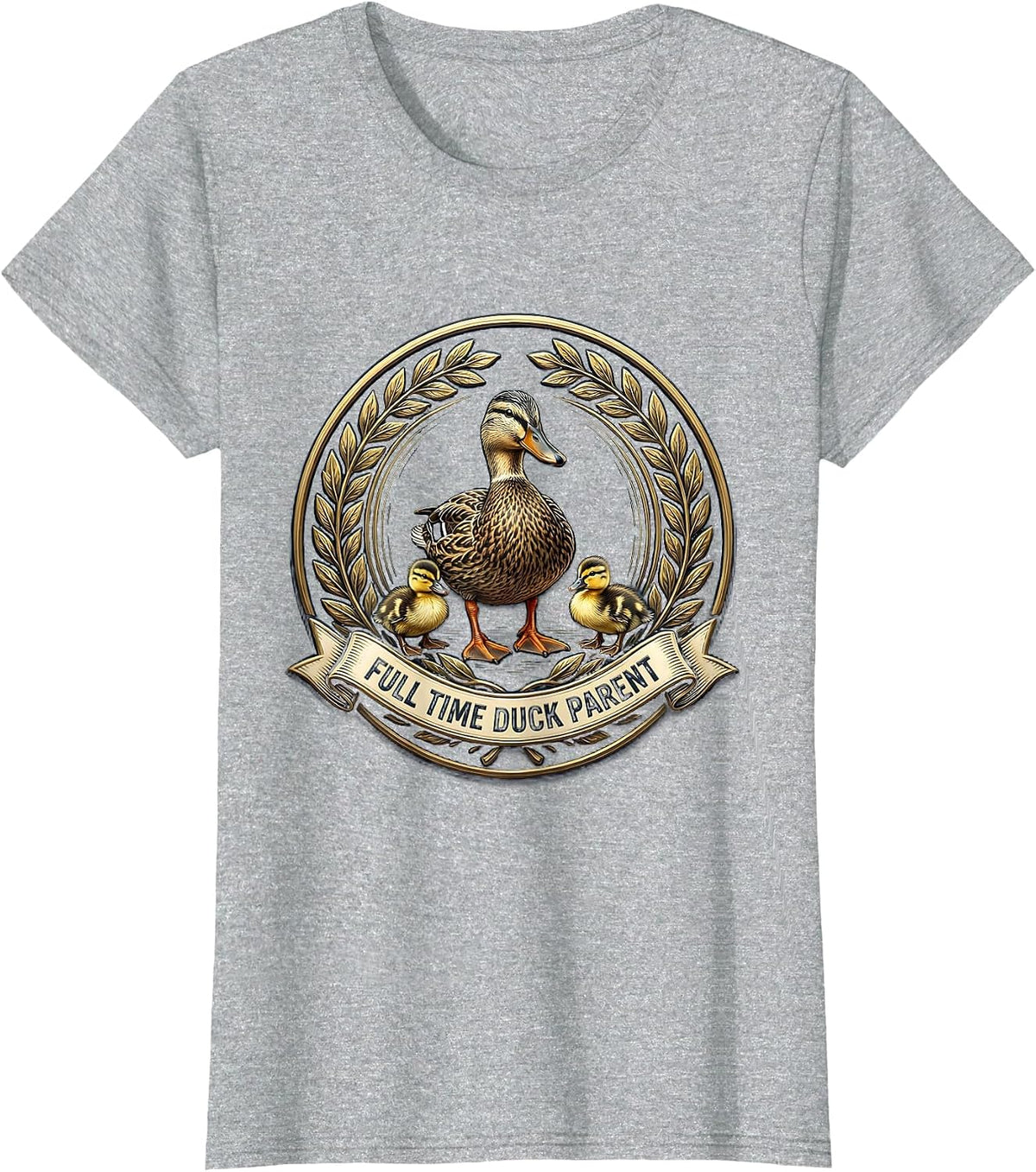 Women's Full Time Duck Parent Funny Duck Lover Design T-Shirt - Heather Grey