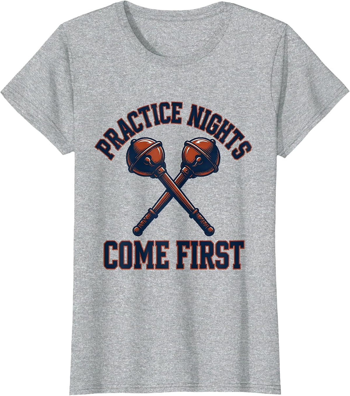 Practice Nights Come First Funny Fencing Sport Club Humor T-Shirt - Heather Grey