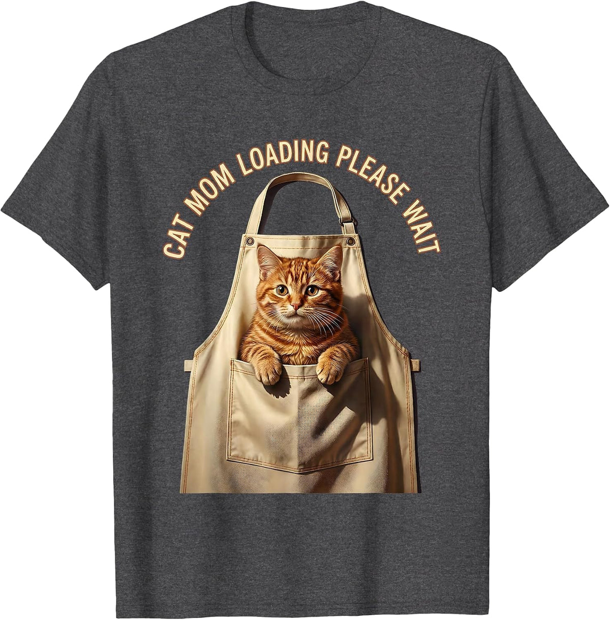 Cat Mom Loading Please Wait Funny Cat Design T-Shirt - Dark Heather Grey